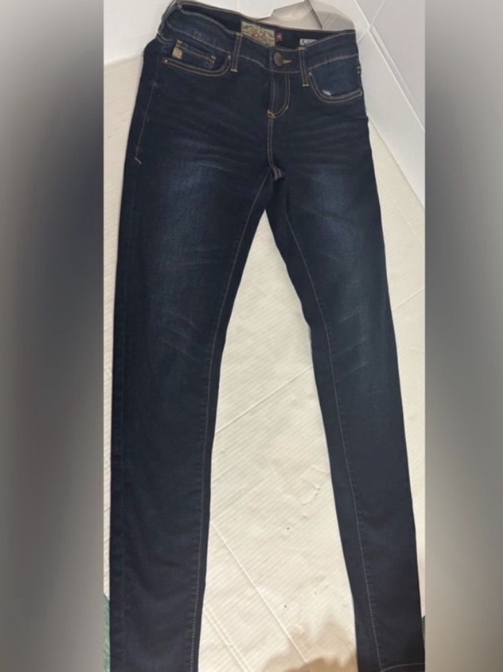 Dear John Gisele High Waisted Skinny Jeans Dark Blue Size 24